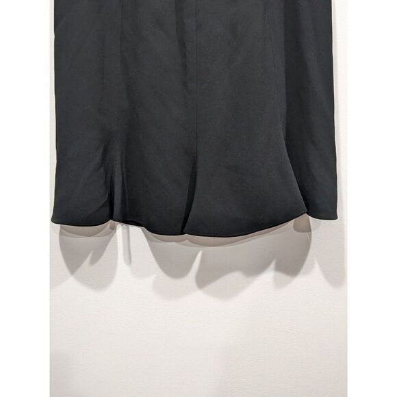 Vintage Talbots Black Crepe Fluted Hem Career Office Work Mini Skirt, 14 - Picture 2 of 8
